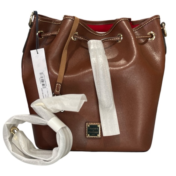Dooney & Bourke Handbags - Dooney & Bourke Saffiano Leather Drawstring Bucket Bag   0131